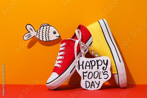 Cuadro en lienzo Concept of Happy 1 april Fools day
