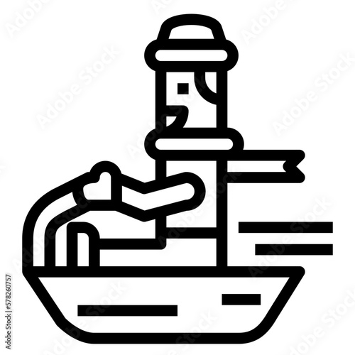 sledging line icon style