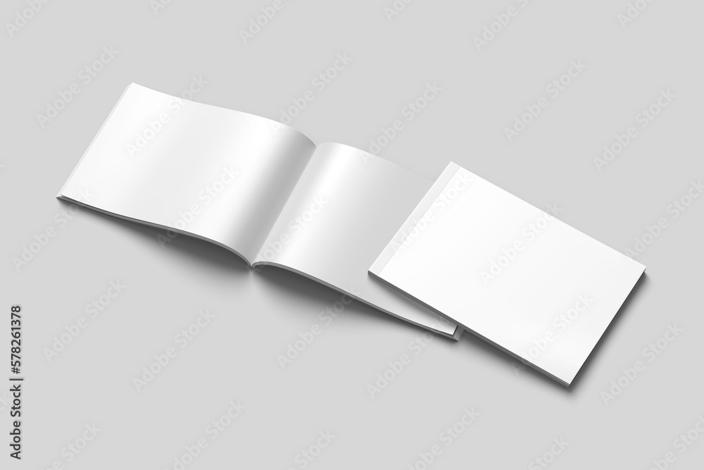 A4 landscape magazine blank mockup Stock Illustration | Adobe Stock