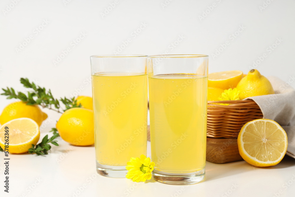 Concept of tasty drink, Limoncello, Italian lemon liqueur Concept of tasty drink, Limoncello, Italian lemon liqueur
