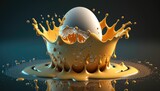 background with egg splash generative AI