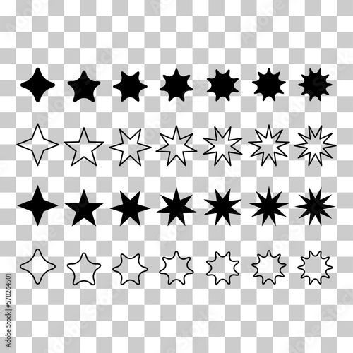 Set of icon element star, flat button web design, trendy vector illustration