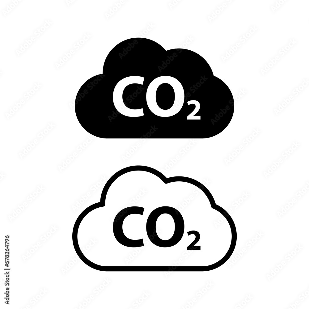 Set of CO2 reduce cloud icon, clean global emission, environment eco design symbol vector illustration