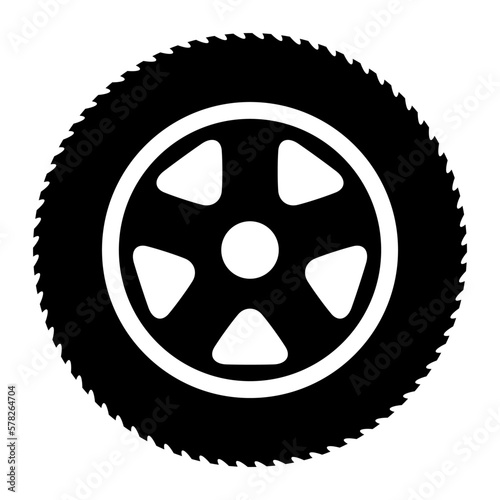 Auto car wheel icon, vehicle tire rim symbol, automotive race sport sign vector illustration