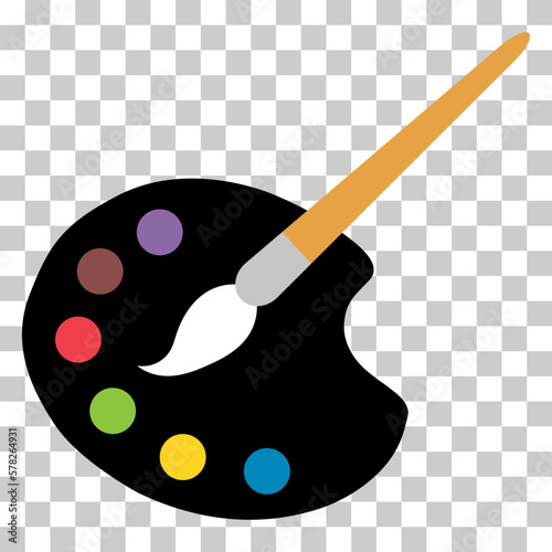 Flat art tool palette with paints color, artist web design graphic vector illustration