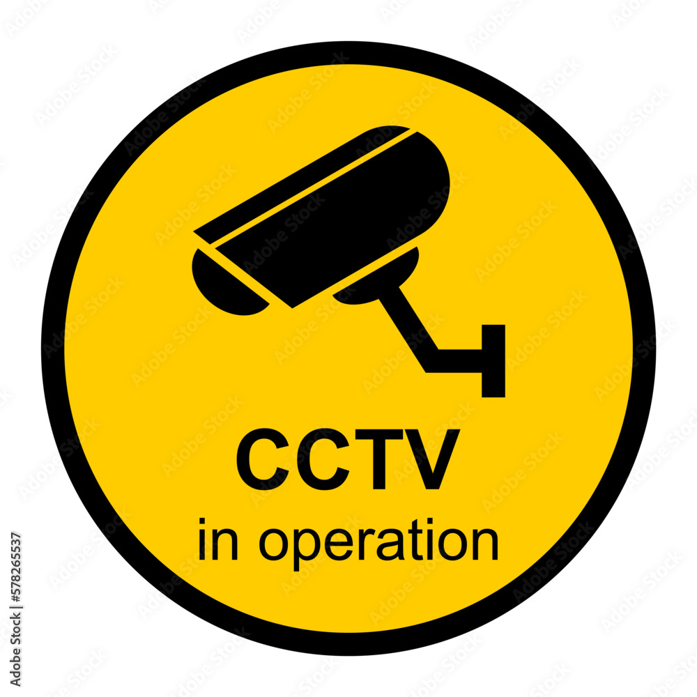 Closed circuit television camera icon, CCTV video protection alert, vector illustration Closed circuit television camera icon, CCTV video protection alert, vector illustration