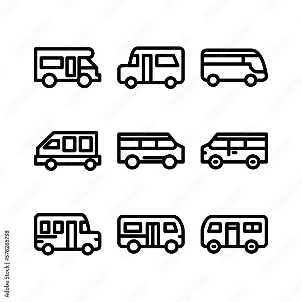 minibus icon or logo isolated sign symbol vector illustration - high quality black style vector icons
