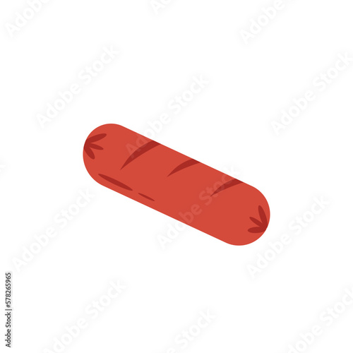 minimalistic flat sausage icon vector