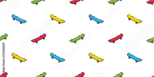 skateboard seamless pattern skating vector extreme sport cartoon rgb cmyk scarf isolated tile background repeat wallpaper illustration gift wrap paper design
