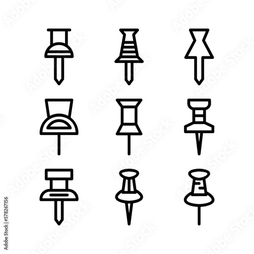 push pin icon or logo isolated sign symbol vector illustration - high quality black style vector icons

