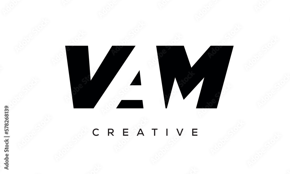 VAM letters negative space logo design. creative typography monogram vector VAM letters negative space logo design. creative typography monogram vector