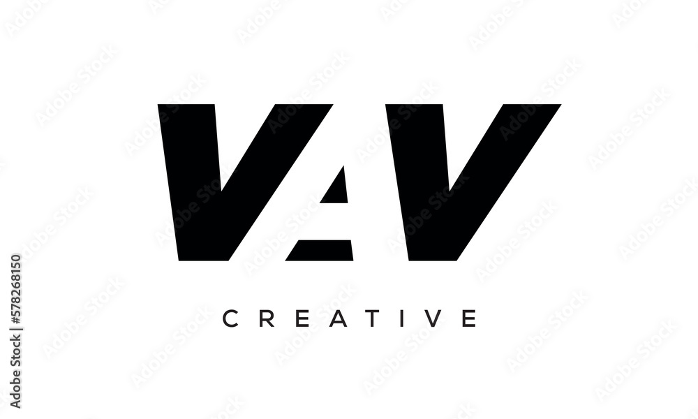 VAV letters negative space logo design. creative typography monogram vector