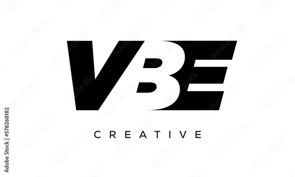 VBE letters negative space logo design. creative typography monogram vector VBE letters negative space logo design. creative typography monogram vector