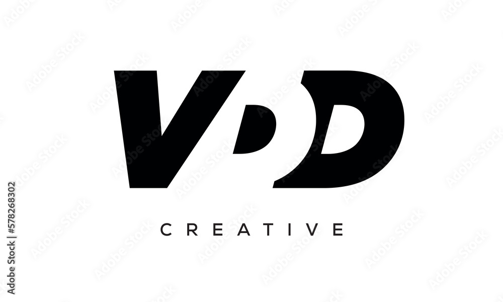 VDD letters negative space logo design. creative typography monogram vector VDD letters negative space logo design. creative typography monogram vector