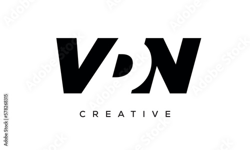 VDN letters negative space logo design. creative typography monogram vector