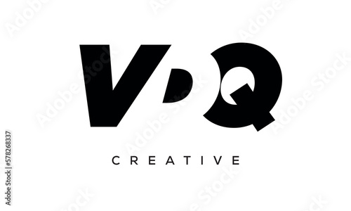 VDQ letters negative space logo design. creative typography monogram vector
