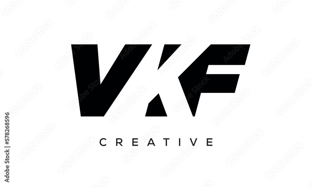 VKF letters negative space logo design. creative typography monogram vector VKF letters negative space logo design. creative typography monogram vector