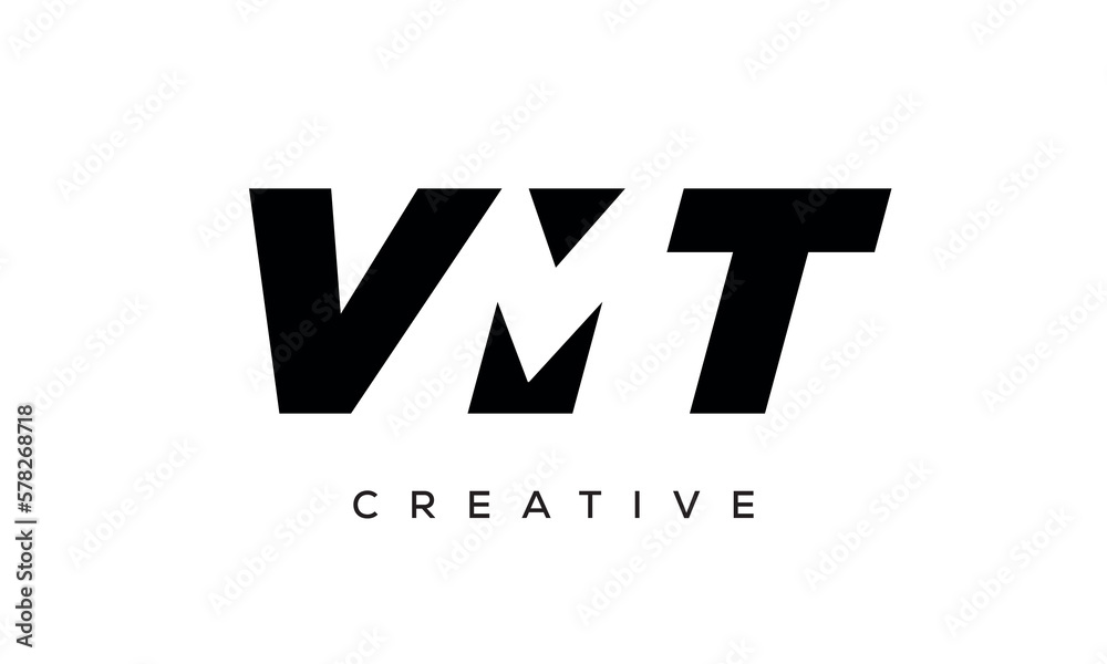 VMT letters negative space logo design. creative typography monogram vector