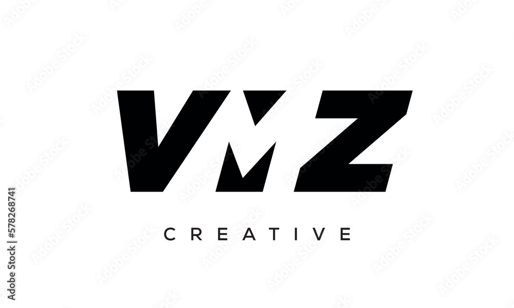 VMZ letters negative space logo design. creative typography monogram vector VMZ letters negative space logo design. creative typography monogram vector