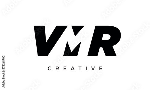 VMR letters negative space logo design. creative typography monogram vector