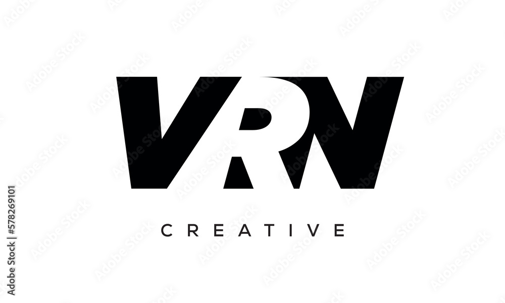 VR letters negative space logo design. creative typography monogram vector