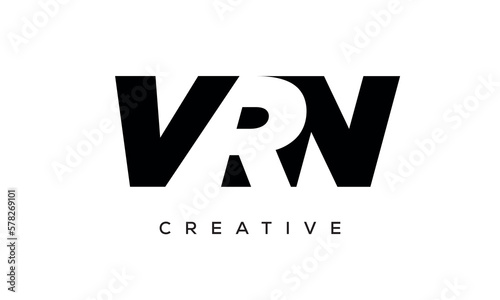 VR letters negative space logo design. creative typography monogram vector