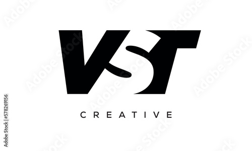 VST letters negative space logo design. creative typography monogram vector