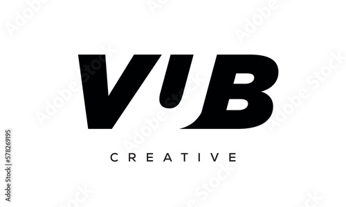 VUB letters negative space logo design. creative typography monogram vector