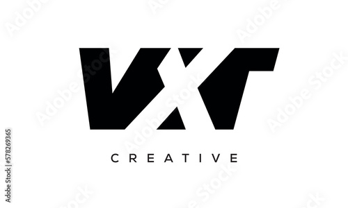 VXT letters negative space logo design. creative typography monogram vector photo