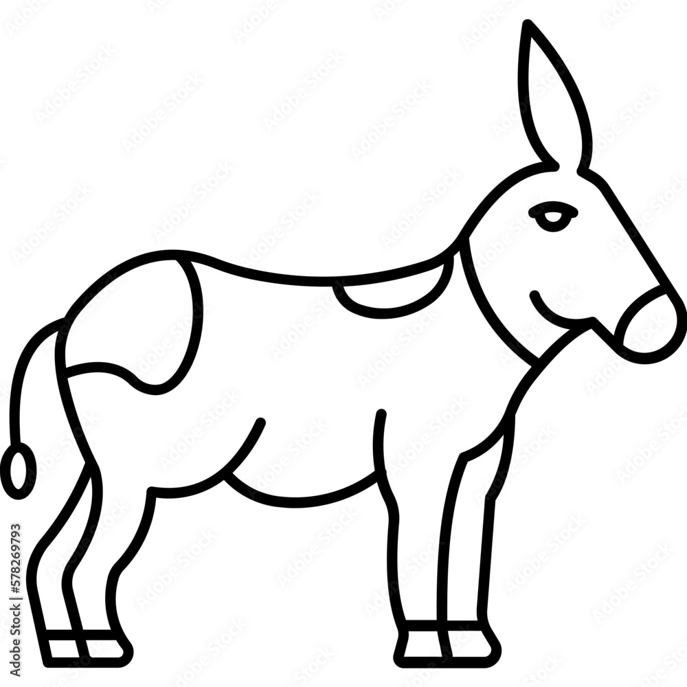 Donkey Vector icon which can easily modify or edit