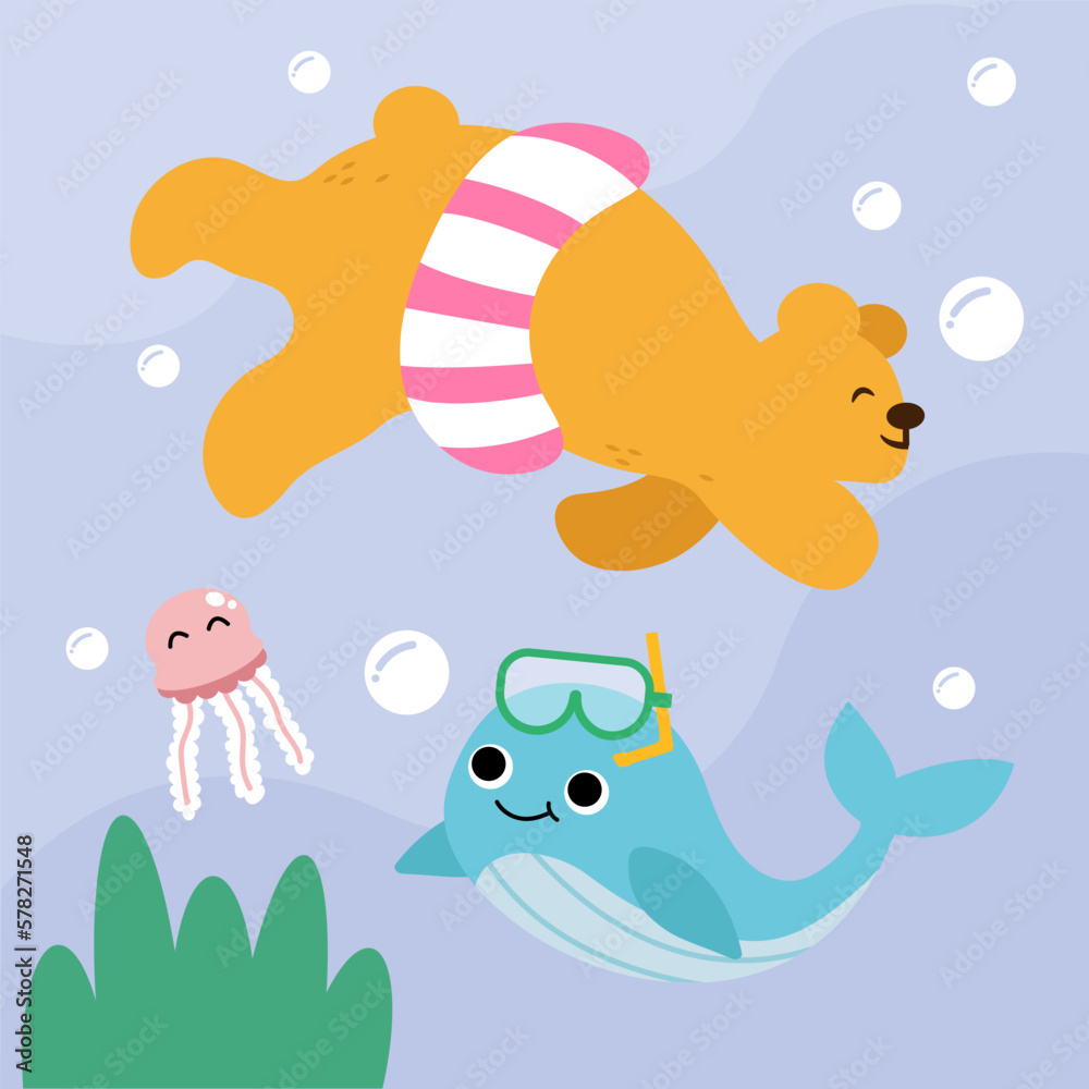 The male brown bear has long weekend at the sea The male brown bear has long weekend at the sea