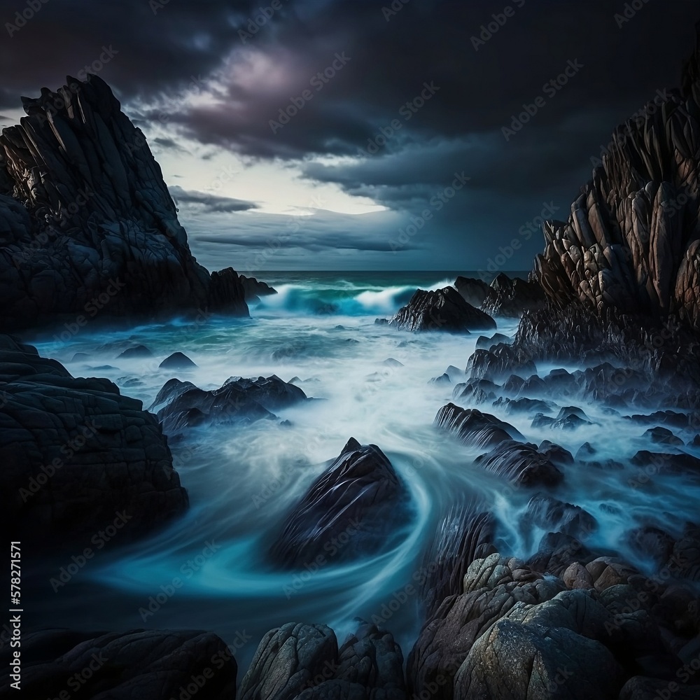 Seascape Photography during blue hour