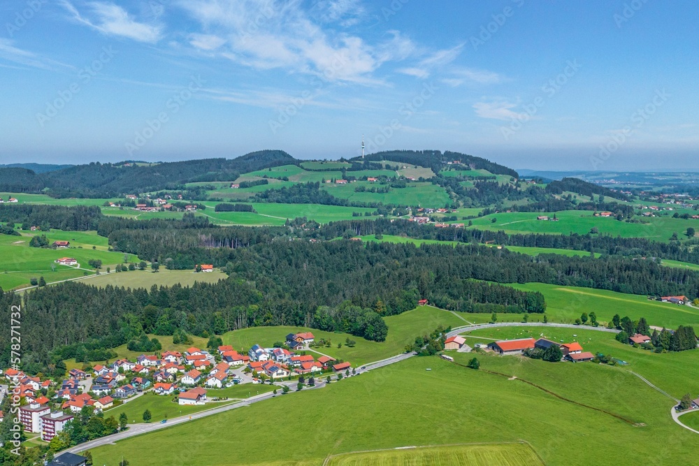 Ausblick vom Buchenberg zum Blender nahe Kempten im Allgäu