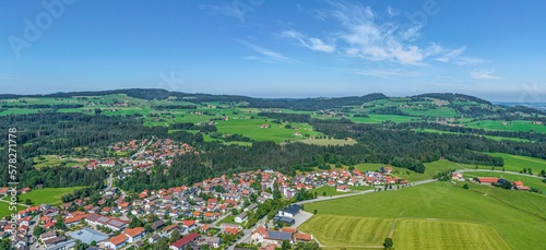 Ausblick vom Buchenberg zum Blender nahe Kempten im Allgäu 