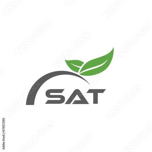 SAT letter nature logo design on white background. SAT creative initials letter leaf logo concept. SAT letter design. 