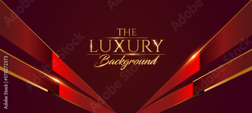 Golden Red Side Lines Award Background. Traditional Style Sparkle Glowing Effect. Wedding Jubilee Night Decorative Invitation. Entertainment Hollywood Bollywood Template Design. 
