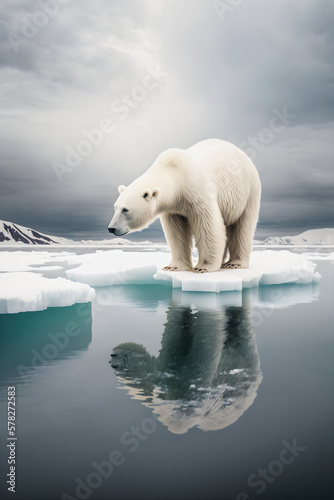 Isolation and Vulnerability in the Arctic  Capturing a Lone Polar Bear on a Melting Ice Floe with Telephoto Lens in Conservation-Themed Photography