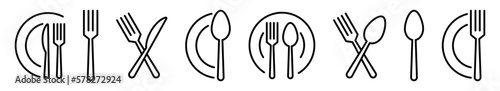 Photographie Cutlery vector icon set