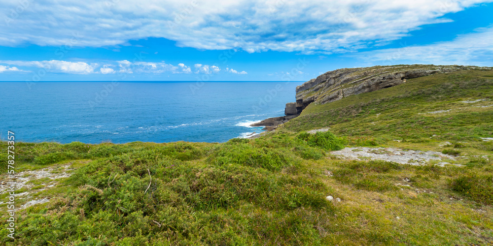 Coastline View, Oyambre Natural Park, Cantabrian Sea, Cantabria, Spain, Europe