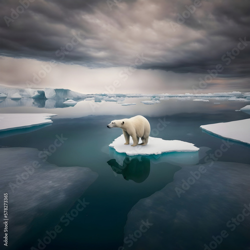 Isolation and Vulnerability in the Arctic  Capturing a Lone Polar Bear on a Melting Ice Floe with Telephoto Lens in Conservation-Themed Photography