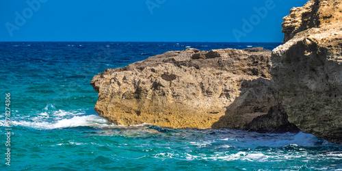Beach of Los Escullos, Cabo de Gata-Níjar Natural Park, UNESCO Biosphere Reserve, Hot Desert Climate Region, Almería, Andalucía, Spain, Europe