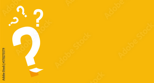 Square background with question mark illustration.