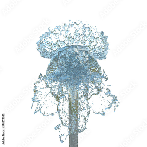 Water Splash on white background 3d render Illustration
