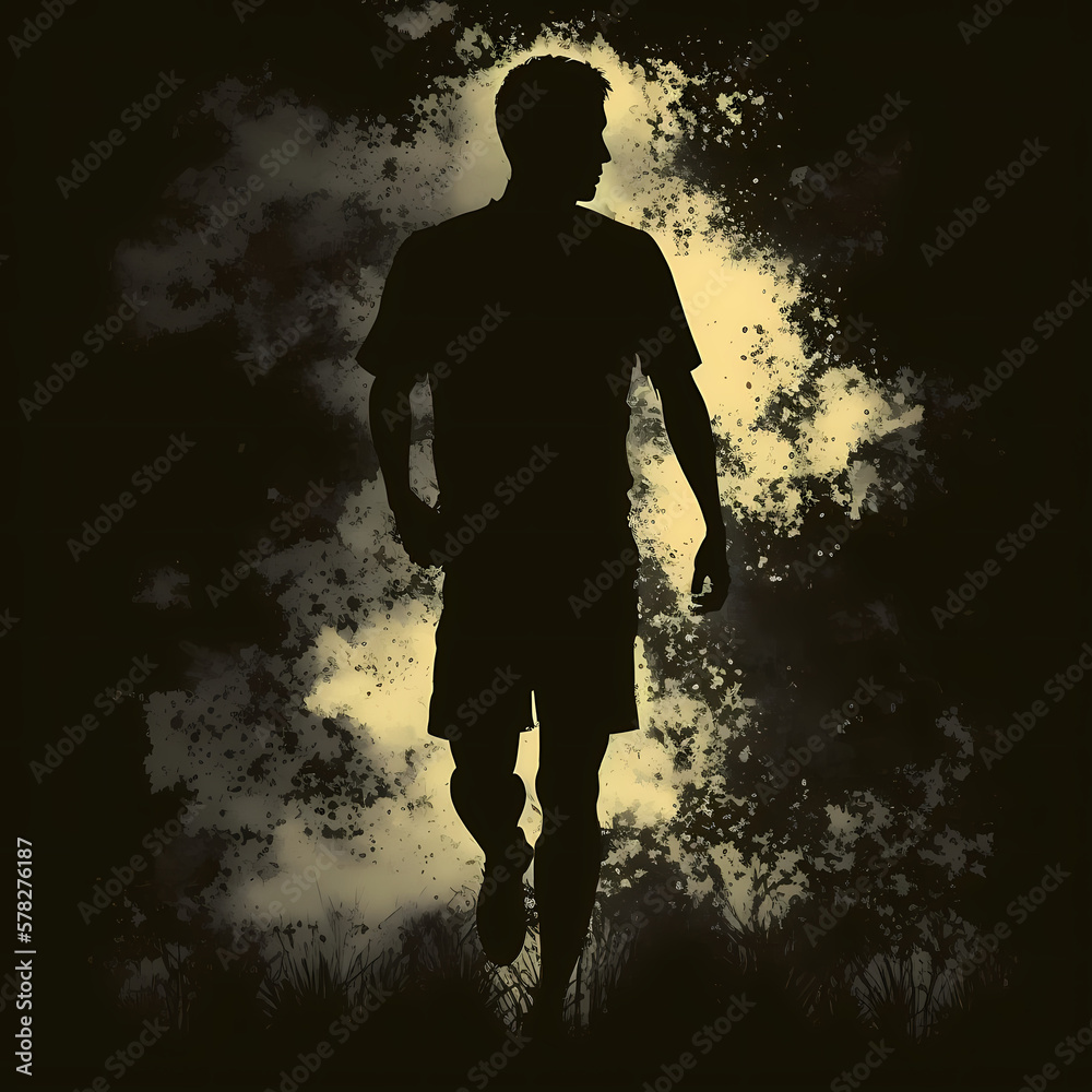man soccer football silhouette