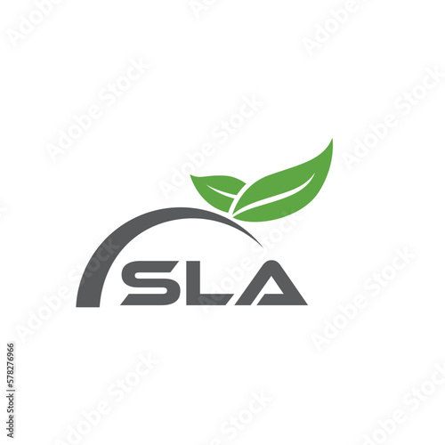 SLA letter nature logo design on white background. SLA creative initials letter leaf logo concept. SLA letter design.
