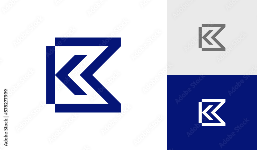 Letter KB or BK monogram logo design vector Letter KB or BK monogram logo design vector