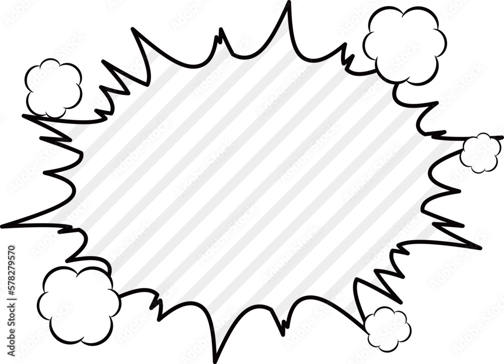 アメコミ風のトゲトゲ吹き出し　ストライプ