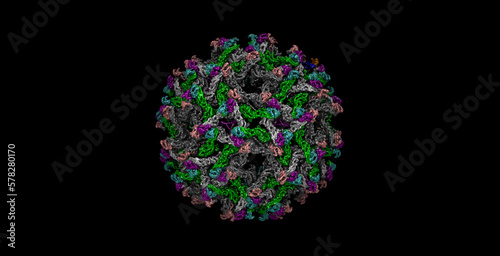 Immature Zika virus particle 3D molecule 4K photo