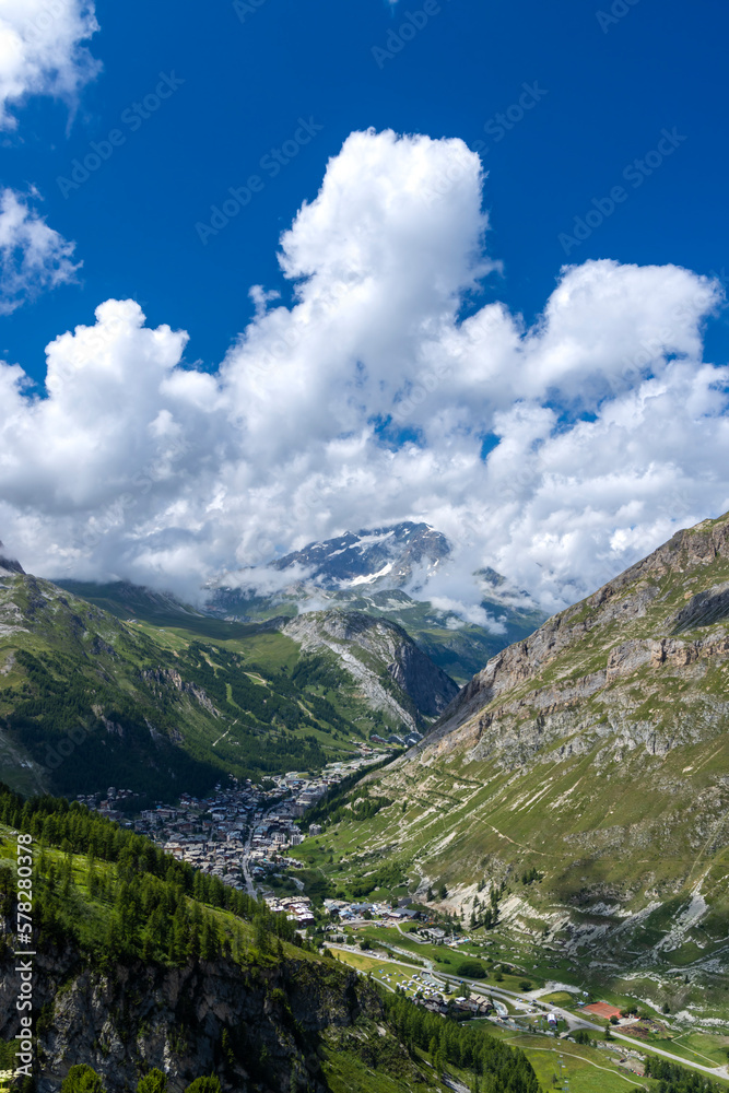 Landscape with Val d'isere, Savoy, France