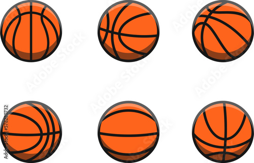 Illustration vector graphic of basketball ball set with highlight and shadow. Perfect for sports © Virdauso Studio